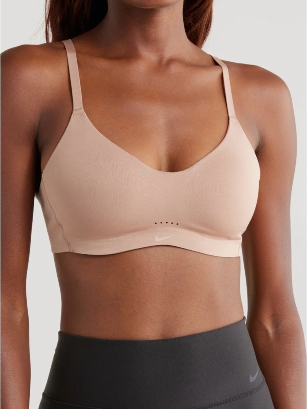 Nike Alate Minimalist Dri-FIT Padded Sports Bra Desert Dust Nude Tan NWT